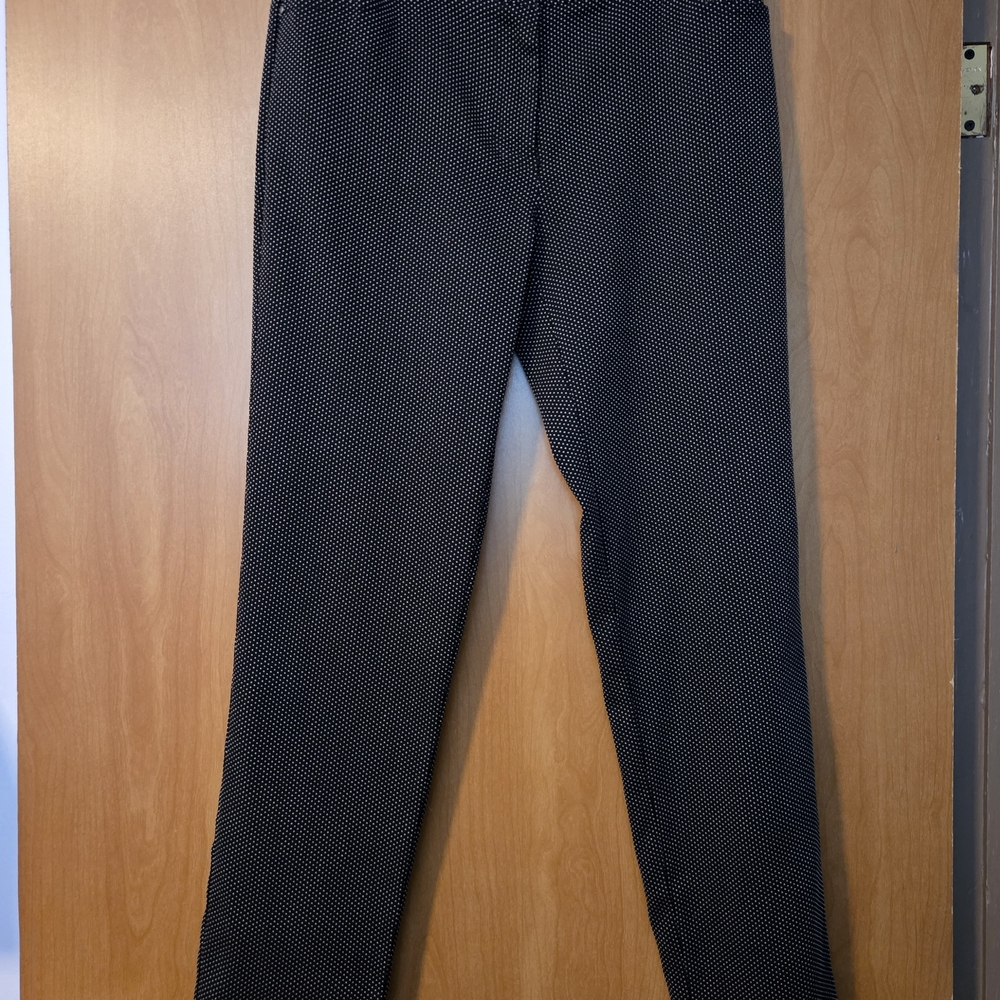 89th & MADISON Black and White Patterned Straight Leg Pants Size 8